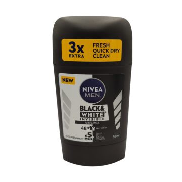   Nivea Stick Men 50ml B&W Invisible Original / Nivea férfi stift [CZ,SK,HU,HR,BIH,SRB,MNE,SLO,RO,BG]