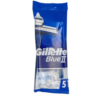   Gillette Blue II 5's disposable razors in bag [EN,PL,HU,SK,AL,RO,LT,MD,HR,EE,RS,SI,AR,GR]