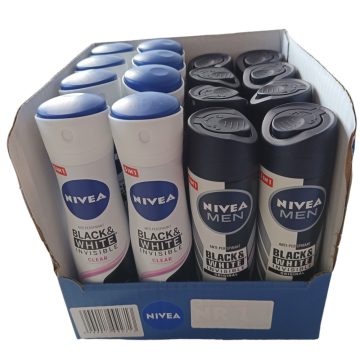   Nivea Deodorant 150ml Mixed Case 16's Black&White Men&Woman 2x8pcs / Nivea deo 150ml 16db-os vegyes karton