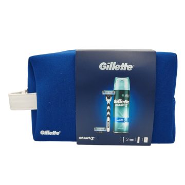   Gillette Mach3 Classic Gift Set 4Pc ( Mach3 razor 2up + Mach3 gel 200ml + toiletry bag ) / Gillette ajándékcsomag [GR,TR,RO,MD,BG,RS,BA,AL,MD,MK]