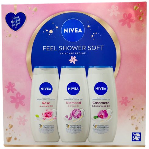 Nivea gift set Feel Shower Soft- Rose+Diamond+Cashmere 3pcs