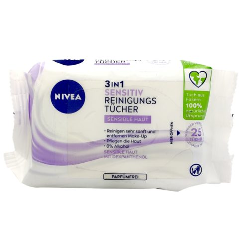 Nivea - Facial Cleansing - Wipes - Sensitive - 3in1 - 25 Pieces