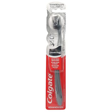 Colgate fogkefe / toothbrush 360° Charcoal Black - Medium